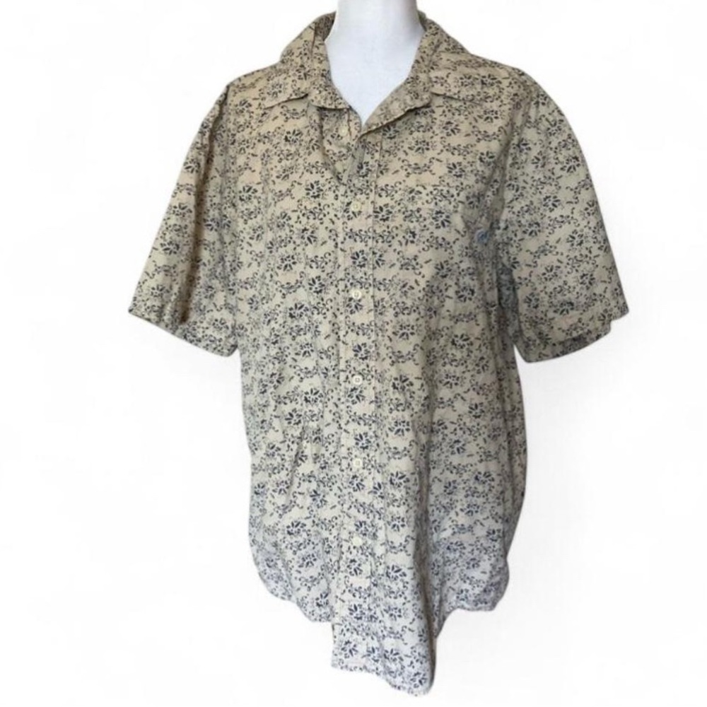 Christian Audigier Short Sleeve Patterned Button Up Collared T Shirt size Large